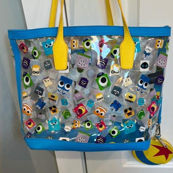 Loungefly X Pixar Amazon exclusive Character pool beach Tote with zip coin case - Picture 6 of 8